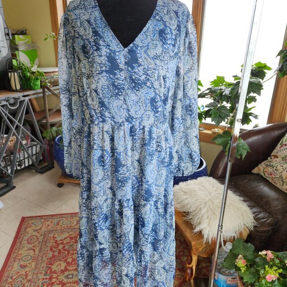 25251 Joie Parisian Paisley Tiered Dress Made in India - Picture 1 of 14